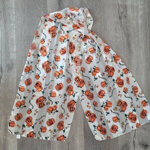 Halloween fall pumpkin scarf white orange